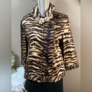 Chico's Brown and Black Blazer Leopard patters beautiful Piece